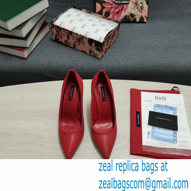 Dolce  &  Gabbana Heel 10.5cm Leather Pumps Red with DG Pop Heel 2021